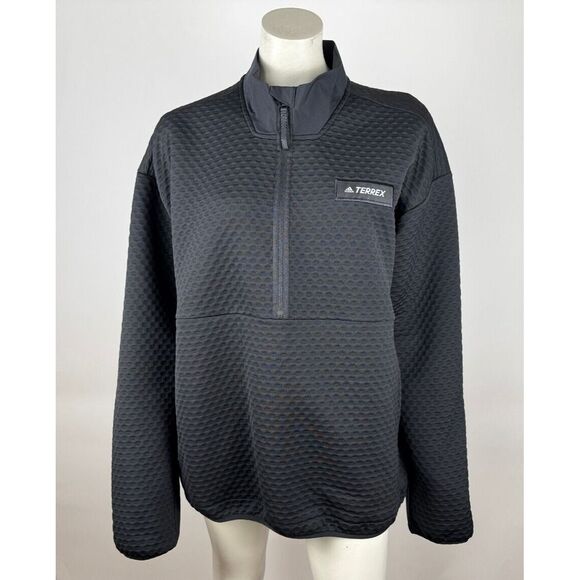 Adidas Terrex Xploric Crewneck Sweater Hike Fleece Mens XL EUC Long Sleeve Black - Picture 1 of 14